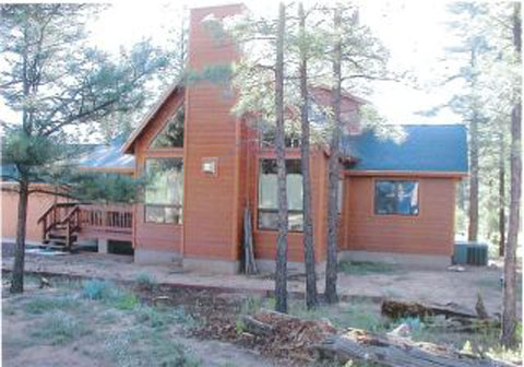 The Mountain Pine Cabin with Fireplace in front